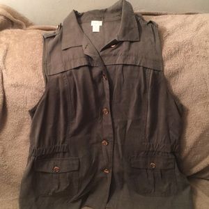 Chico's green utility vest